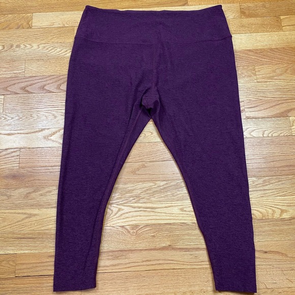 Beyond Yoga Spacedye Leggings Womens 3X Purple High Waisted Crop Athleisure - Picture 5 of 9